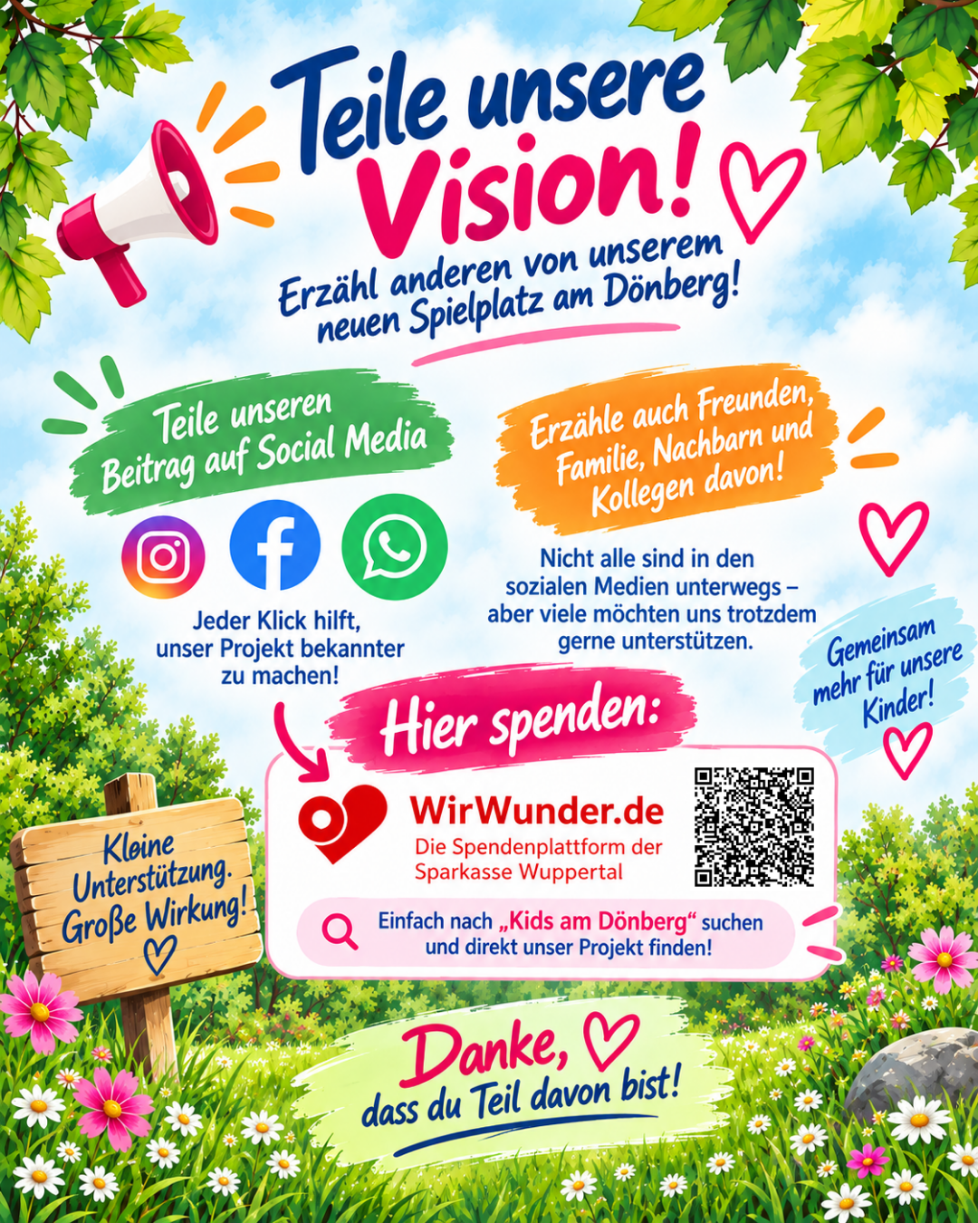 Spendenaufruf von Kids am Dönberg e.V. für den Spielplatz 