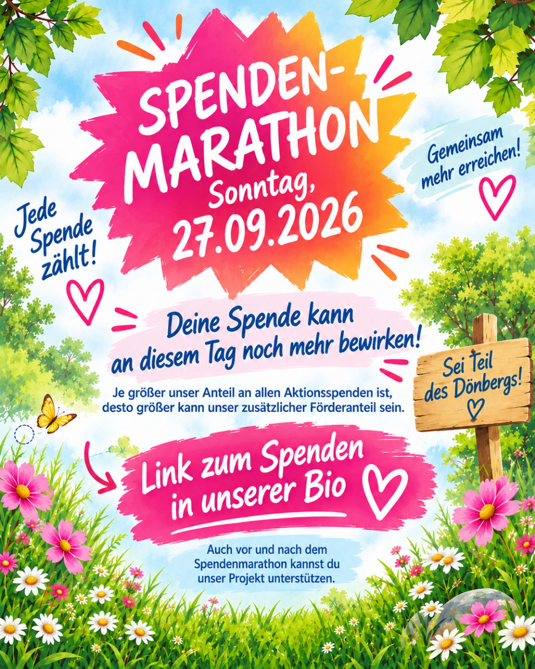 Spendenmarathon am 27. September 2026 zugunsten des Spielplatzprojekts 